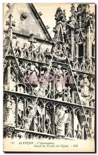 Cartes postales Alencon L Assomption Detail du porche de l eglise