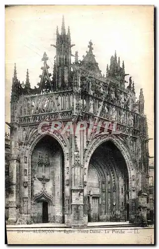 Cartes postales Alencon Eglise Notre Dame Le Porche