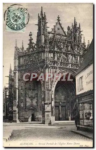 Cartes postales Alencon Grand Portail de L Eglise Notre Dame