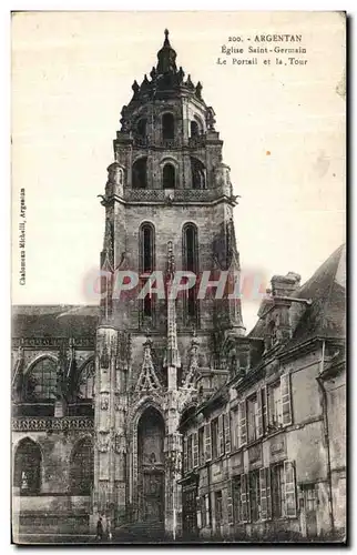 Cartes postales Argentan Eglise Saint Germain Le Portail et la Tour