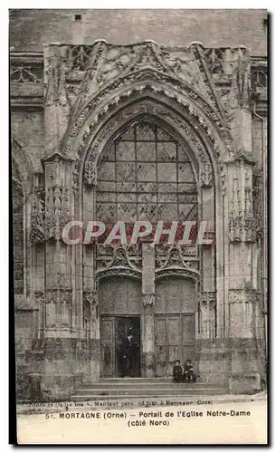 Cartes postales Mortagne Portail de l eglise Notre Dame Enfants