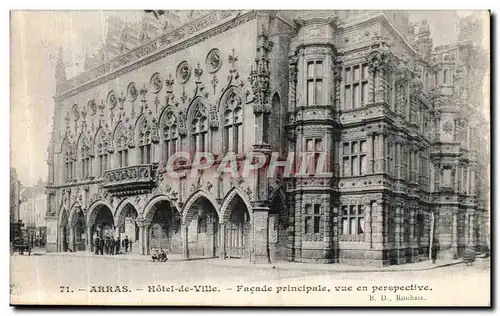 Ansichtskarte AK Arras Hotel de Ville Facade principale vue en perspective