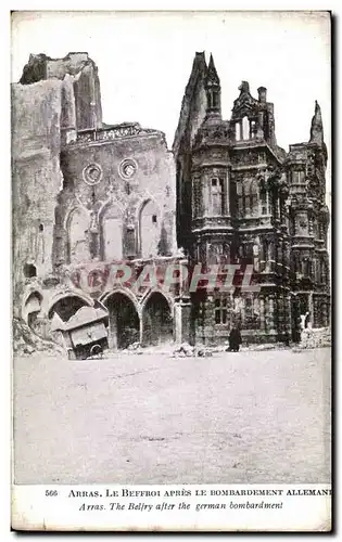 Ansichtskarte AK Arras Le Beffroi Apres Le Bombardement Militaria