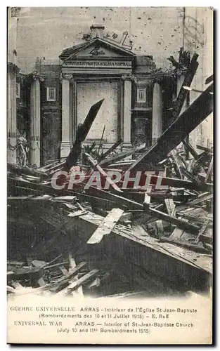 Cartes postales Arras Interieur de l eglis St Jean Baptiste Militaria