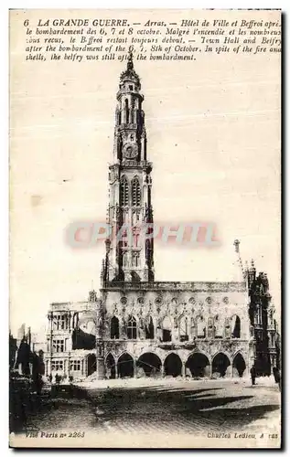 Cartes postales Arras Hotel de ville et beffroi