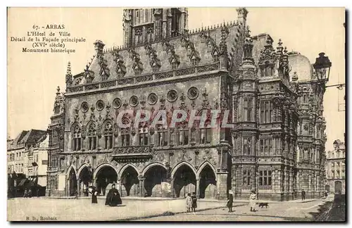 Cartes postales Arras L Hotel de Ville Militaria