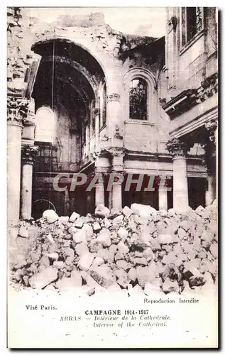 Cartes postales Arras Interieur de la cathedrale Militaria