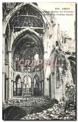 Ansichtskarte AK Arras Guerre L Eglise des Ursulines Militaria