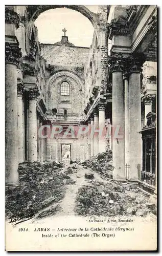 Cartes postales Arras Interieur de la Cathedrale Orgues Militaria