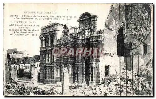 Cartes postales Arras L entree de la mairie Rue Jacques le Caron Militaria