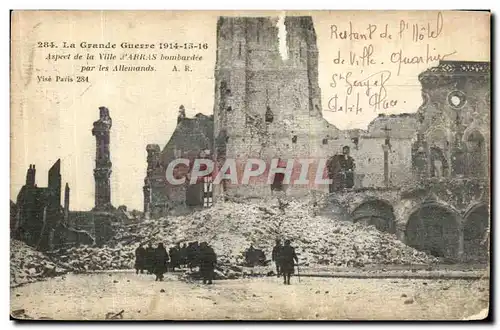 Cartes postales Arras La Grande Guerre Aspect de la ville bombardee Militaria