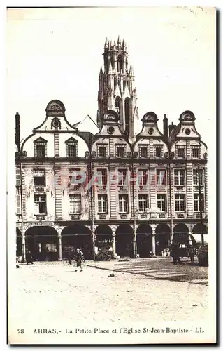 Ansichtskarte AK Arras La Petite Place et L Eglise St Jean Baptise