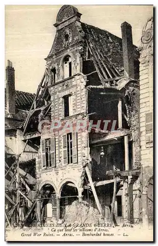 Cartes postales Arras Ruines De La Grande Guerre Militaria