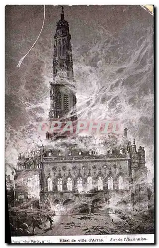 Cartes postales Arras Hotel De Ville D Arras Militaria