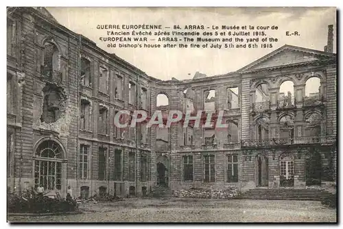 Cartes postales Arras Le Musee et la Cour de l ancien eveche apres l incendie