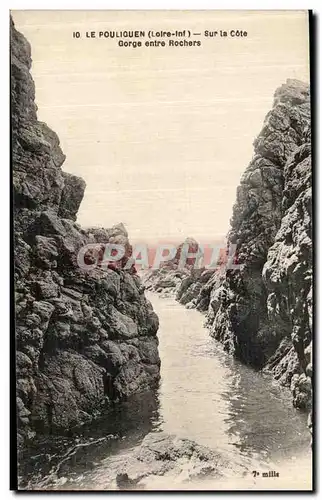 Ansichtskarte AK Le Pouliguen Sur La Cote Gorge entre Rochers