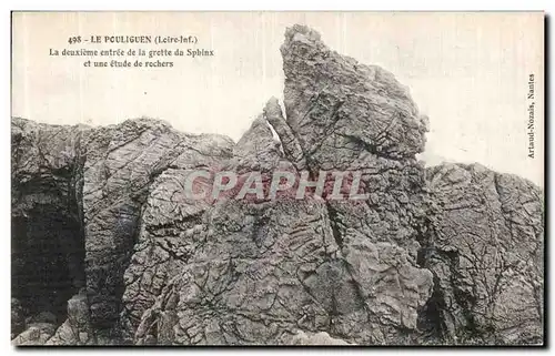 Cartes postales Le Pouliguen La Deuxieme Entree de la Grotte du Sphinx et Une Etude de Rochers