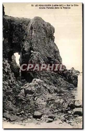 Cartes postales Le Pouliguen Sur La Cote Grotte Percee dans la Falaise