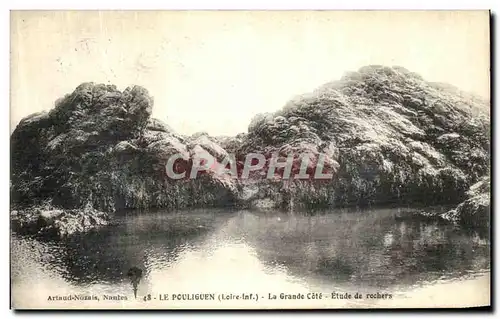 Cartes postales Le Pouliguen La Grande Cote Etude de Rochers