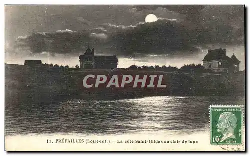 Cartes postales Prefailles La Cote Saint Gildas au Clair de Lune