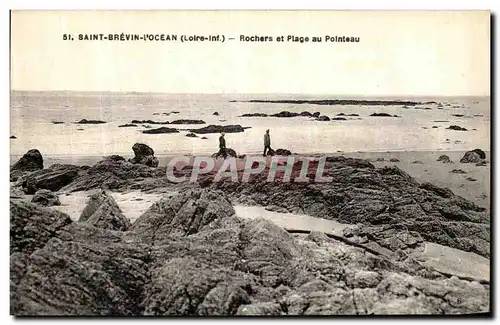 Cartes postales Saint Brevin l Ocean Rochers et Plage au Pointeau