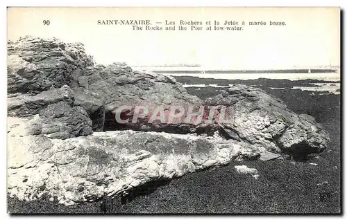 Cartes postales Saint Nazaire Les Rochers et la Jetee a Maree Basse The Rocks and the Pier at Low Water