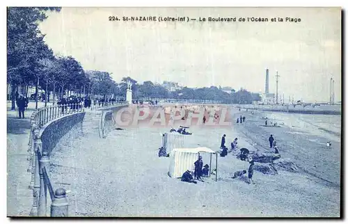 Ansichtskarte AK Saint Nazaire Le Boulevard de l Ocean et la Plage