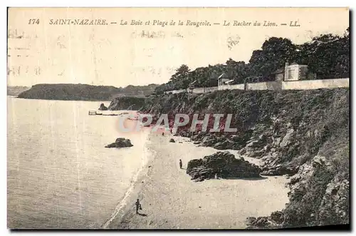 Ansichtskarte AK Saint Nazaire La Baie et Plage de la Rougeole Le Rocher du Lion