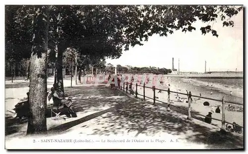 Ansichtskarte AK Saint Nazaire Le Boulevard de l Ocean et la Plage