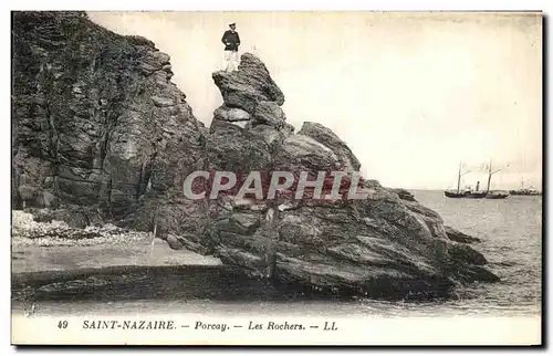 Ansichtskarte AK Saint Nazaire Porcay Les Rochers Bateaux