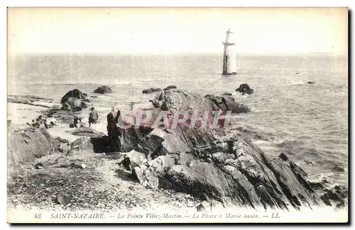 Ansichtskarte AK Saint Nazaire La Pointe Ville Martin Le Phare a Maree Haute