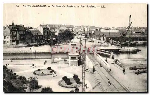 Cartes postales Saint Nazaire La Place du Bassin et le Pont Roulant