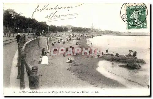 Cartes postales Saint Nazaire La Plage et le Boulevard de l Ocean