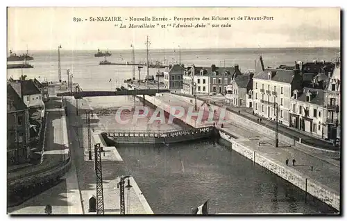 Ansichtskarte AK Saint Nazaire Nouvelle Entree Perspective des Ecluses et de l Avant Port