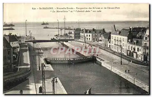 Cartes postales Saint Nazaire Nouvelle Entree Perspective des Ecluses et de l Avant Port