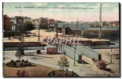 Ansichtskarte AK Saint Nazaire Place du Bassin Le Pont roulant de la Nouvelle Entree du Port