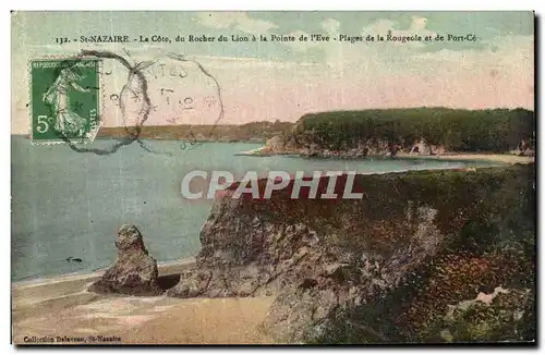 Ansichtskarte AK Saint Nazaire La Cote du Rocher du Lion a la Pointe de l Eve Plages de la Rougeole et de Port Ce