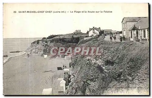 Cartes postales Saint Michel Chef Chef La Plage et la Route sur la Falaise