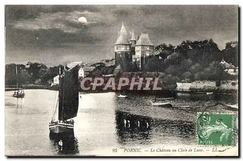 Cartes postales Pornic Le Chateau au Clair de Lune