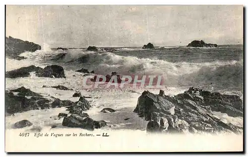 Ansichtskarte AK Effet de Vagues sur les Rochers