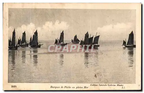 Cartes postales Barques de Peche en Pleine Mer Bateaux