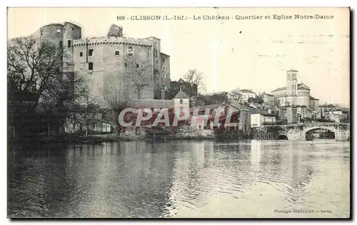 Ansichtskarte AK Clisson Le Chateau Quartier et Eglise Notre Dame