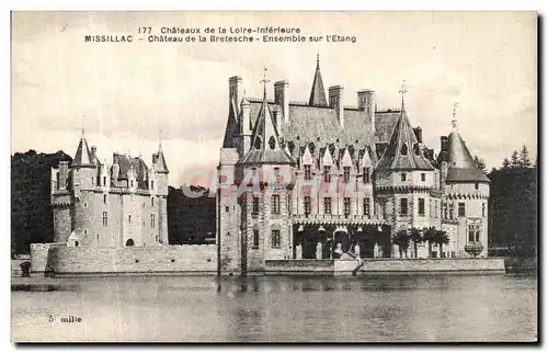 Cartes postales Chateaux de la Loire Inferieure Missillac Chateau de la Bretesche Ensemble sur l Etang