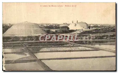 Cartes postales A Travers Les Marais Salants Mulons de Sel