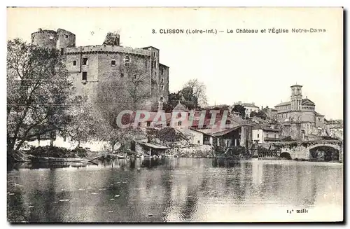 Ansichtskarte AK Clisson Le Chateau et l Eglise Notre Dame