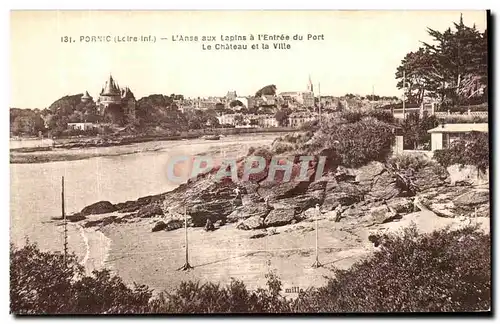 Cartes postales Pornic L Anse aux Lapins a L Entree du Port Le Chateau et la Ville