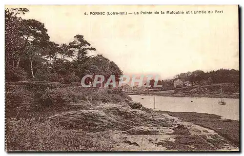 Cartes postales Pornic La Pointe de la Malouine et l Entree du Port