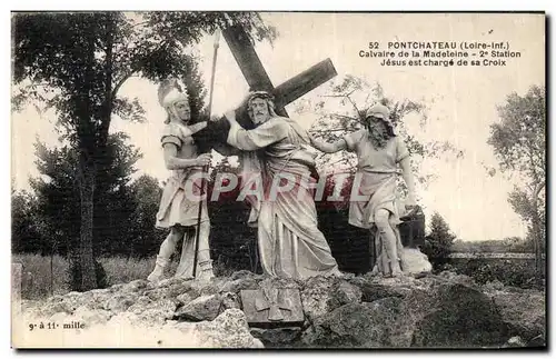 Ansichtskarte AK Pontchateau Calvaire de la Madeleine Station Jesus est Charge de sa Croix