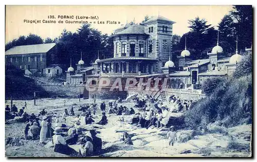 Cartes postales Pornic Plage Casino de Gourmalon Les flots