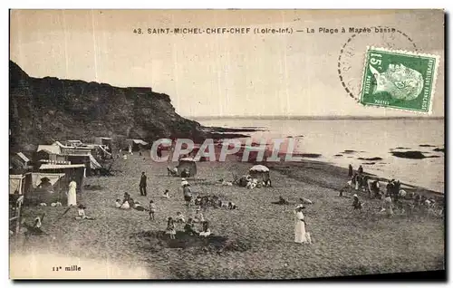 Ansichtskarte AK Saint Michel Chef Chef La Plage a Maree basse